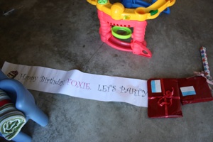 Banner made by Margaret and Karen for Foxie’s birthday