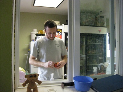 view into kitchen, J.B.