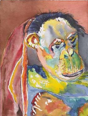 Negra with a Blanket, watercolor