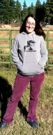 Sarah wearing Negra hoodie