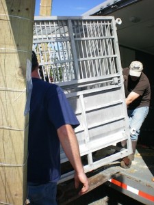 burrito's cage coming off of truck