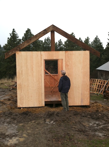 web diana shed three walls jb stand in front construction JB in front of shed