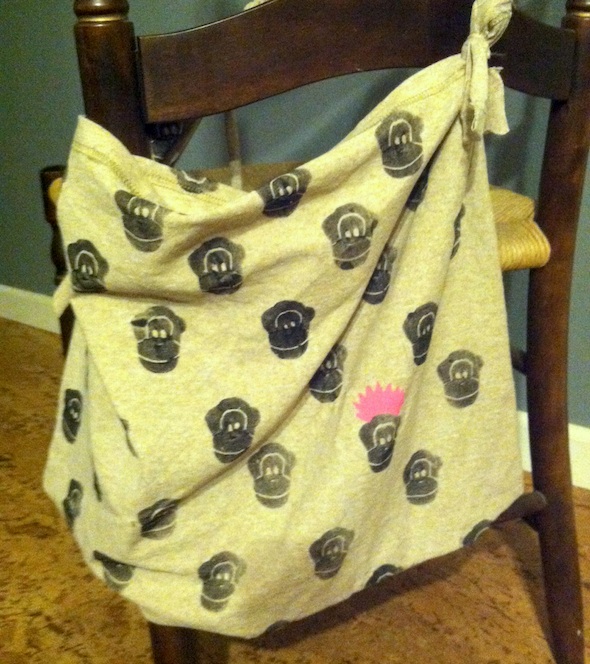 web chimp face bag Jenny change Jenny's chimp stamped bag